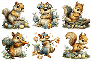 Whimsical Easter Squirrel Clipart PN, an Illustration by Daily.Designs (Thumbnail 3 of 7)