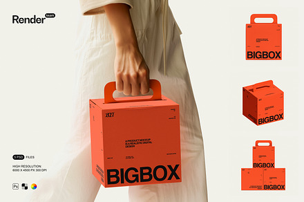 Paper Box Mockup Set, a Packaging Mockup by Renderteam