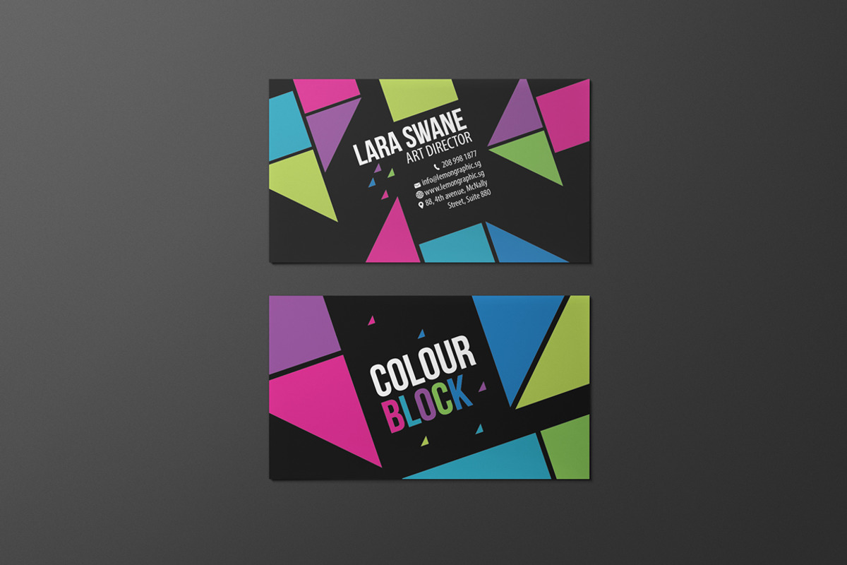 Colour block business card design, a Business Card Template by www ...
