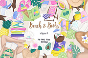 Beach Clipart Collection, an Object Illustration by GlamArtZhanna (Thumbnail 1 of 4)