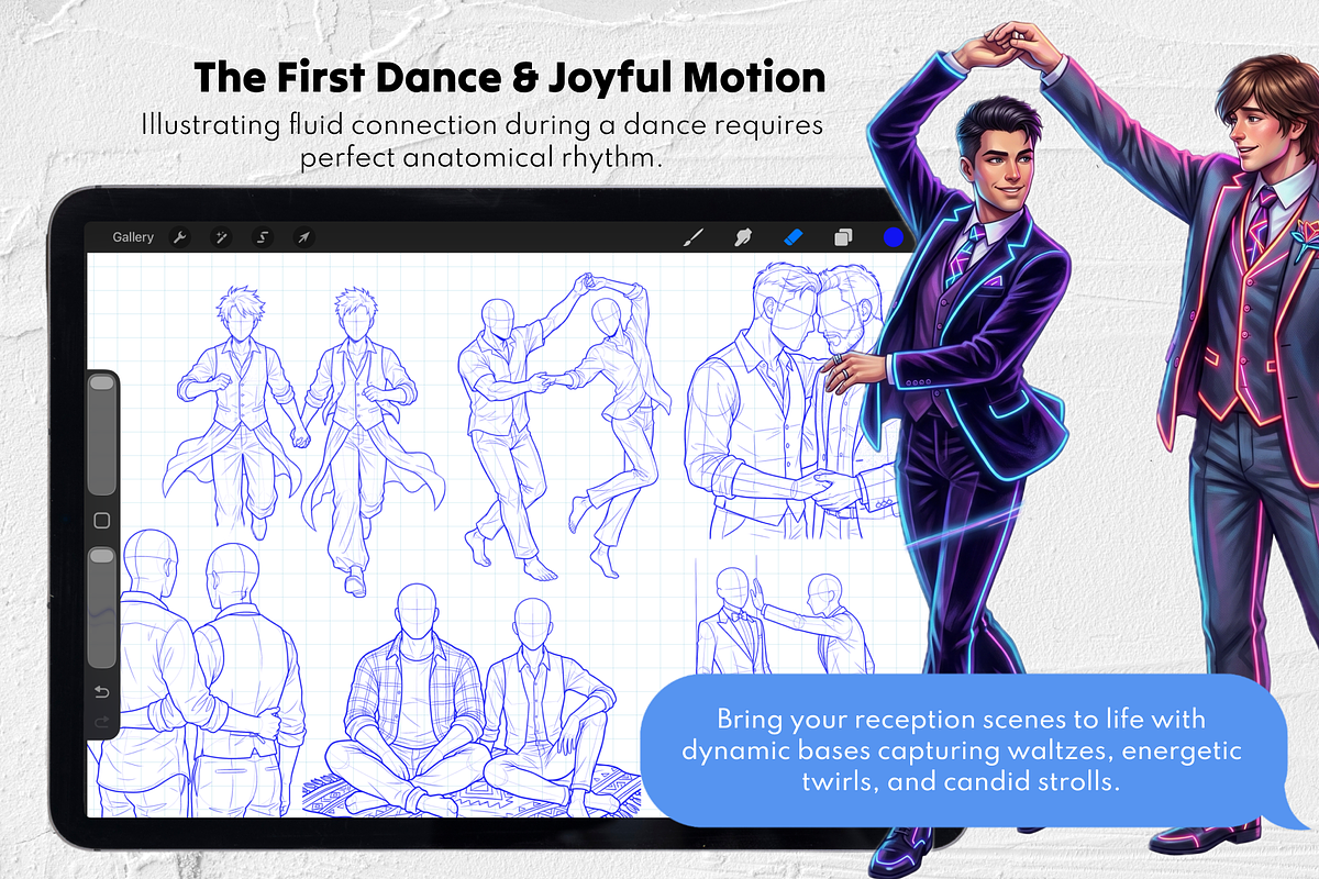 180 Gay Wedding Procreate Stamps, a Brush Add-On by Selentaori Studio (Photo 8 of 12)