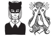 Only Girls! Tattoo girls, an Animal Illustration by Vavavka (Thumbnail 7 of 13)