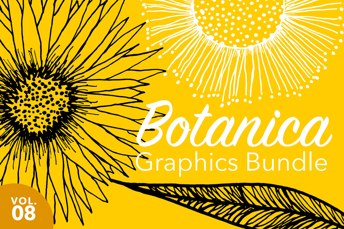 Decorative Sunflower Line Art Bundle, a Decorative Illustration by kristiangallagher (Photo 1 of 9)