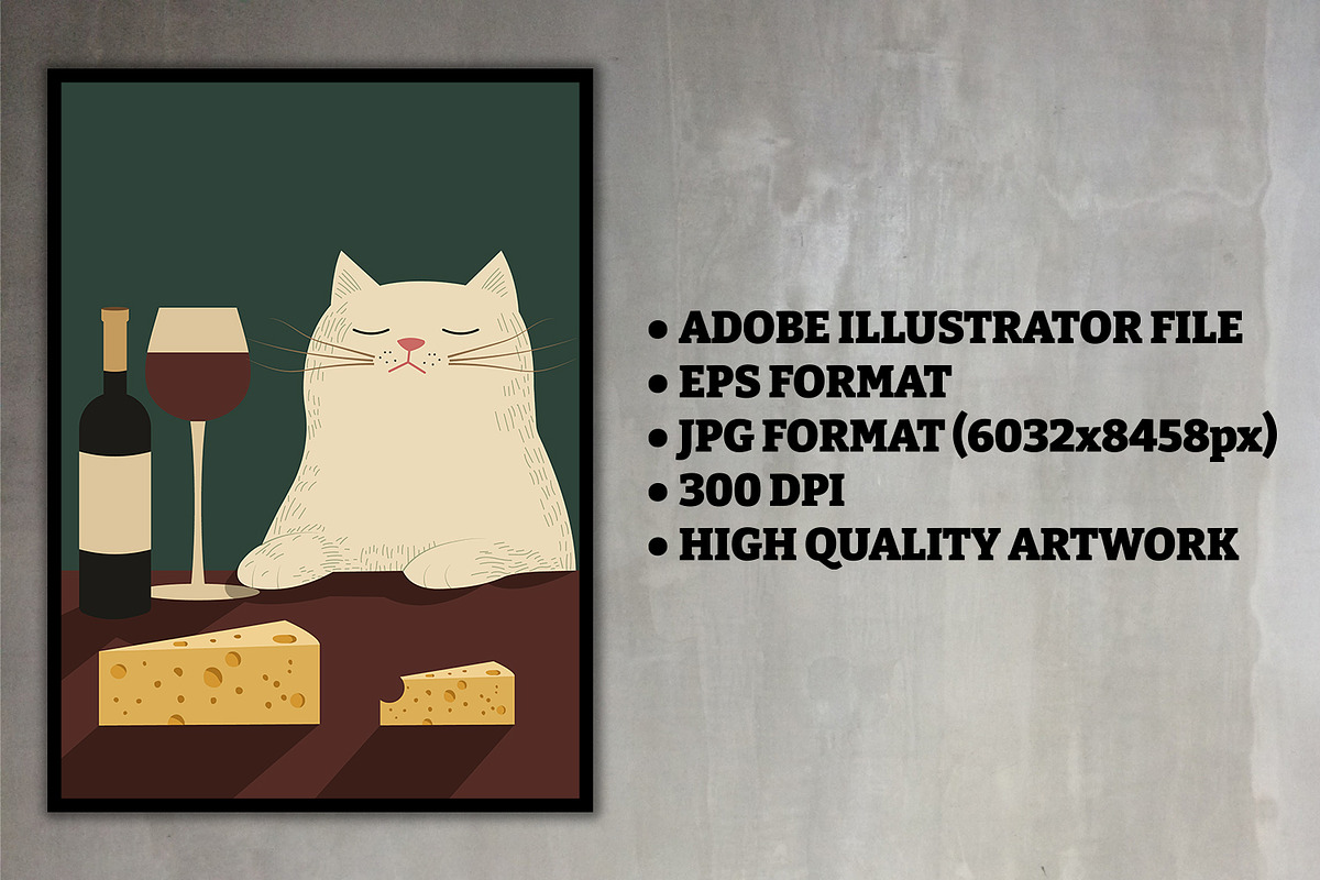 Cats Drinking Wine, an Animal Illustration by Cool Worker (Photo 7 of 9)