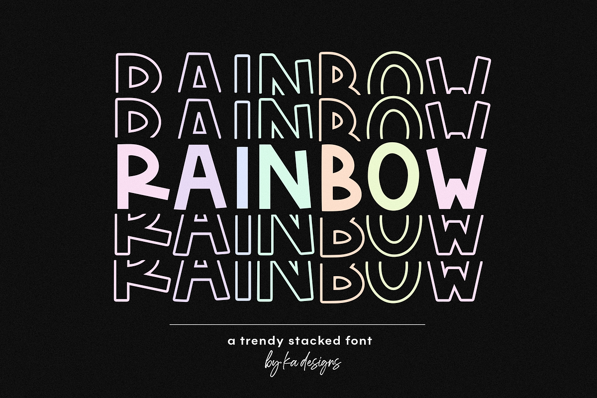 Rainbow | Stacked Font