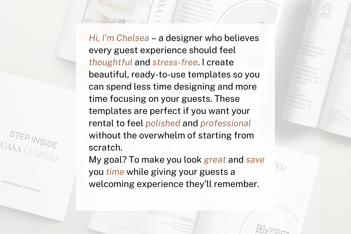 Short Term Rental Welcome Packet, a Print Template by ChelseaLamontDesign (Photo 9 of 9)