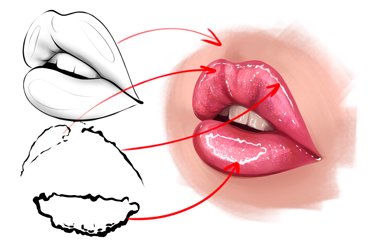 Procreate lips brushes, a Brush Add-On by Elenbushe