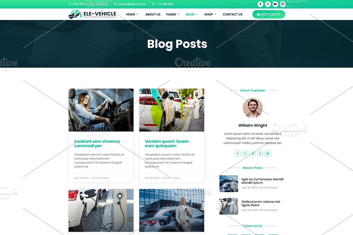 Electric Vehicle & Charging Station, a WordPress Template by HasnainDEV (Photo 5 of 7)