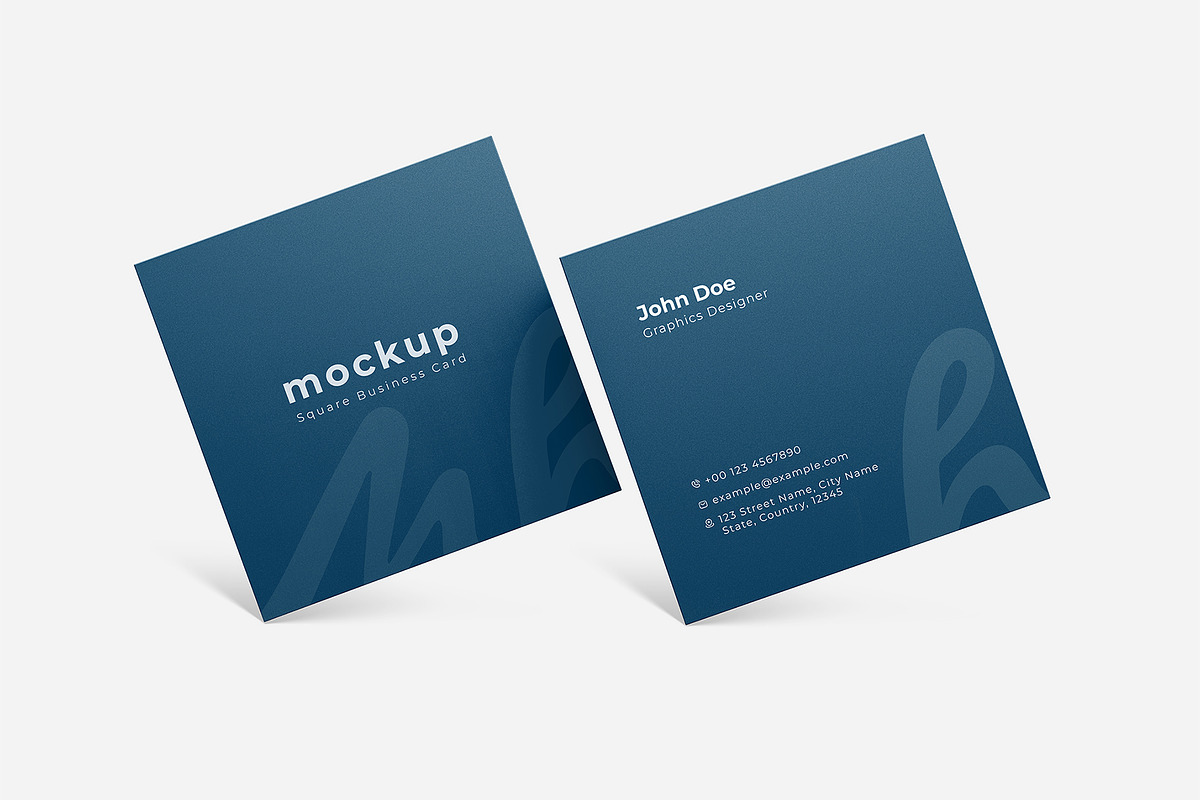 Square Business Card Mockup Bundle, an Advertising Mockup by graphypix (Photo 11 of 14)