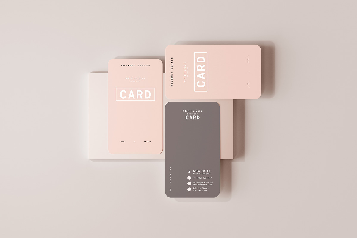 Vertical Business Card Mockups, a Print Template by pmvch (Photo 9 of 20)