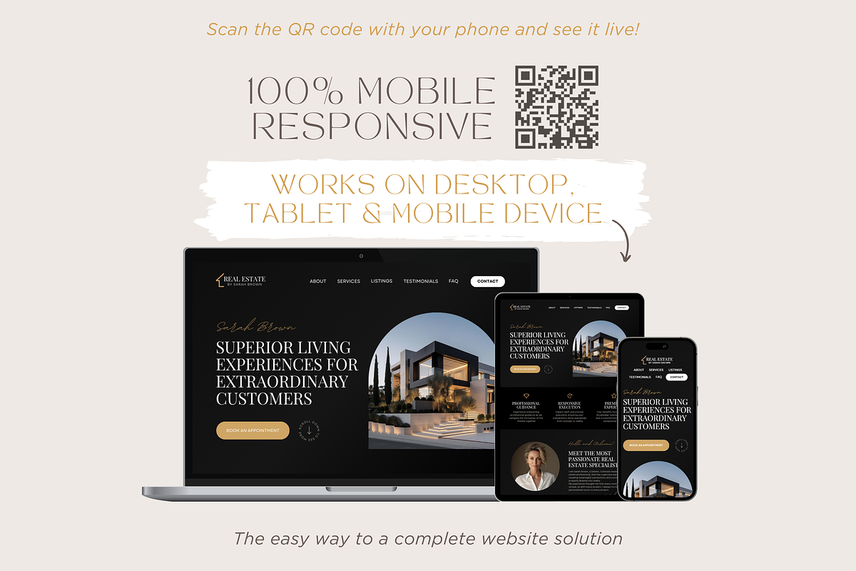 Real Estate Canva Website Template, a Landing Page Template by vectorocean