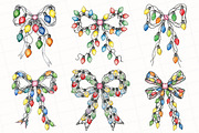 Christmas Light Coquette Bow Clipart, an Illustration by OK Design (Thumbnail 5 of 5)