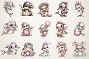 Whimsical Easter Dolphin Clipart Set, an Animal Illustration by RobertsArt (Thumbnail 4 of 6)