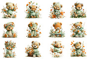 Whimsical Spring Teddy Bear Clipart, an Illustration by Dream Creation (Thumbnail 5 of 5)