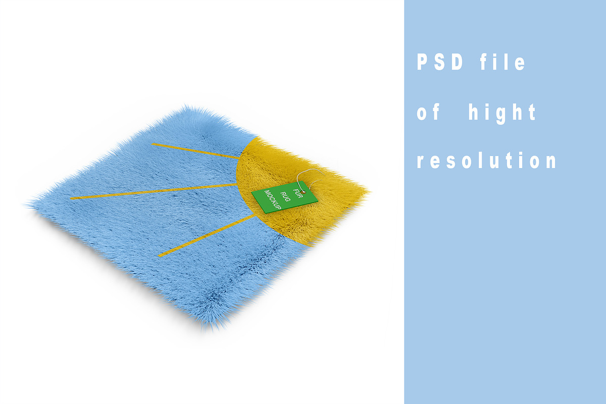 Square fur rug mockups., a Mockup by moqirynart (Photo 11 of 16)