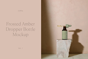 Frosted Amber Bottle Mockup No. 1