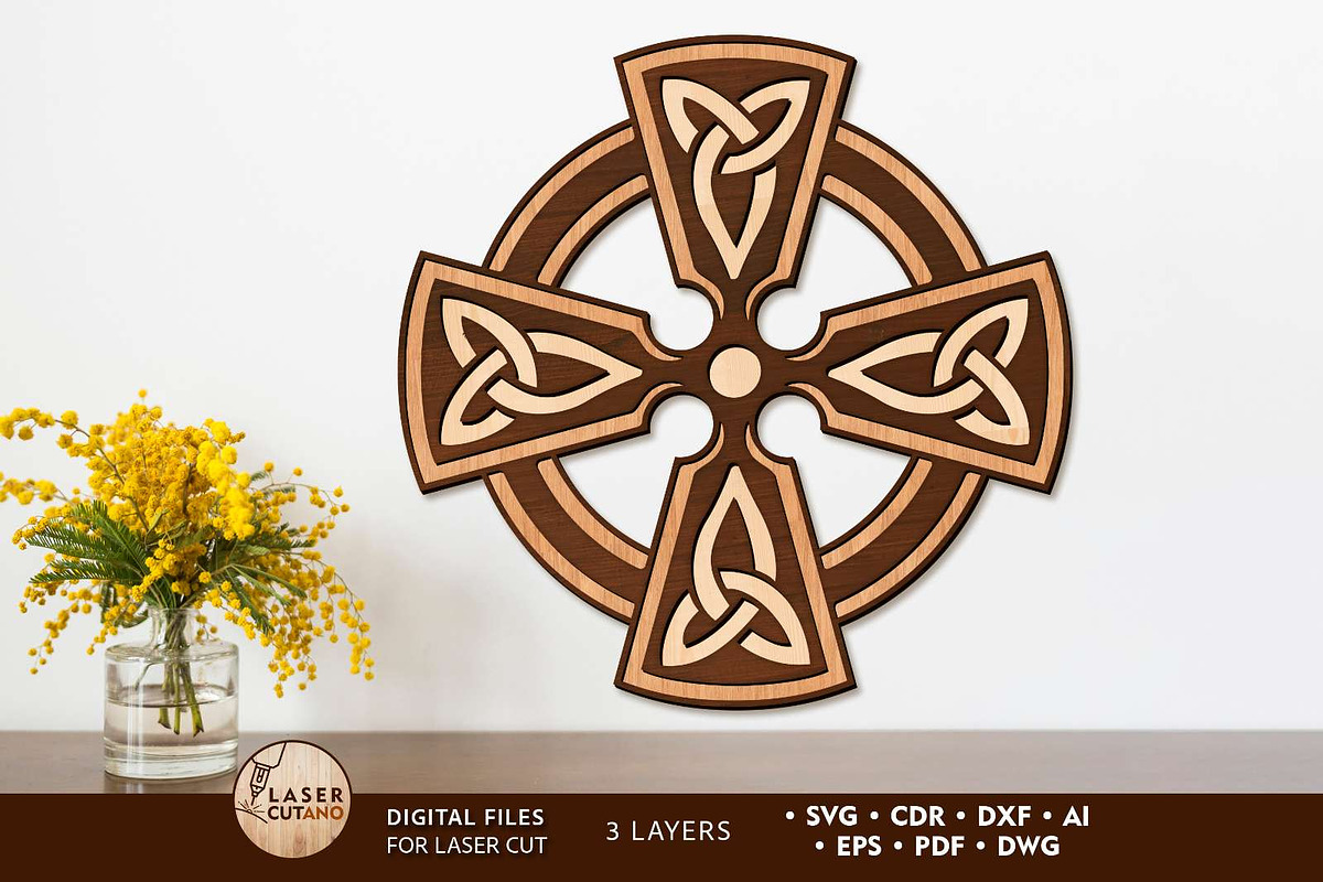 Celtic Cross Decorative Wall Panel, a Templates & Theme by LaserCutano (Photo 1 of 9)