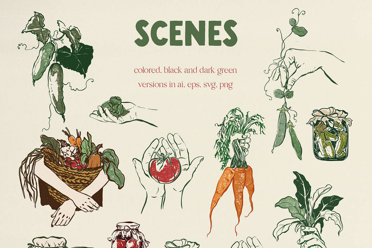Vegetables vector poster pattern, an Object Graphic by Yuliya Derbisheva (Photo 5 of 10)