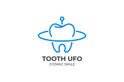 Tooth UFO Monoline Business Logo, a Graphic by Mightyfire (Thumbnail 2 of 3)