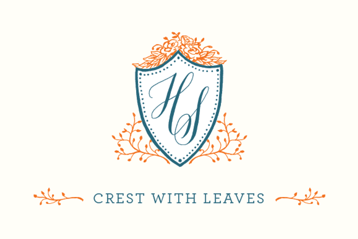Hand Drawn Crest with Leaves, an Illustration by Bianca Mascorro Art (Photo 1 of 4)
