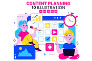 10 Social Media Content Planning, a Technology Illustration by denayunebgt (Thumbnail 1 of 4)
