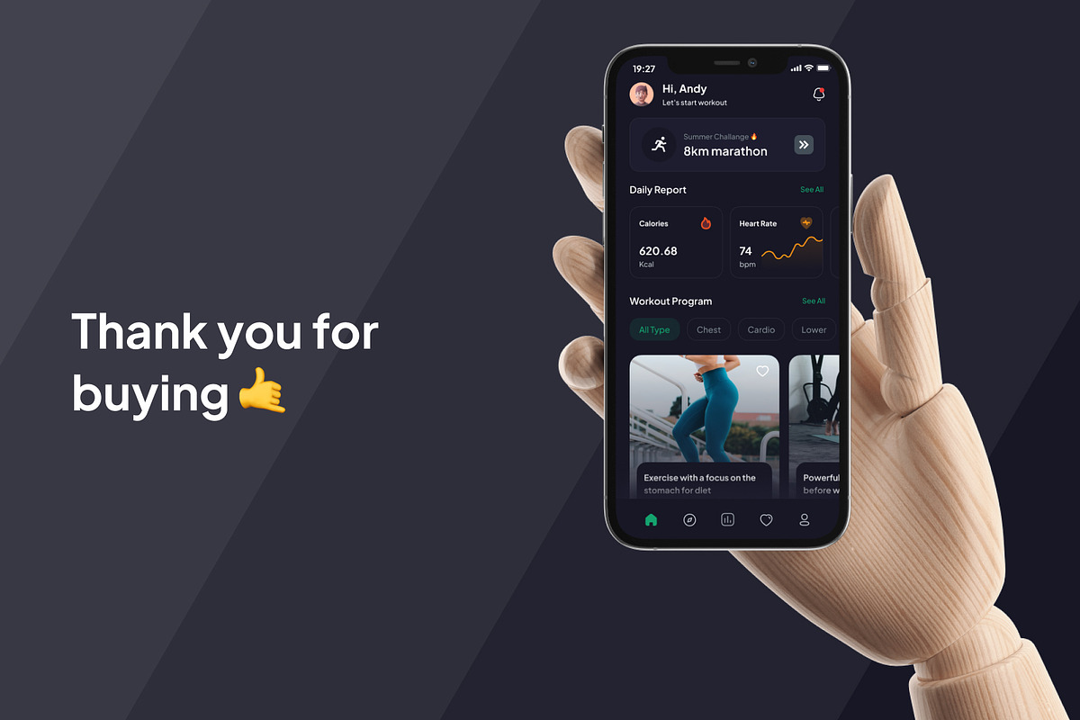 Fitnesly - Workout UI KIts App, an UI Kit Template by Minialis (Photo 6 of 6)