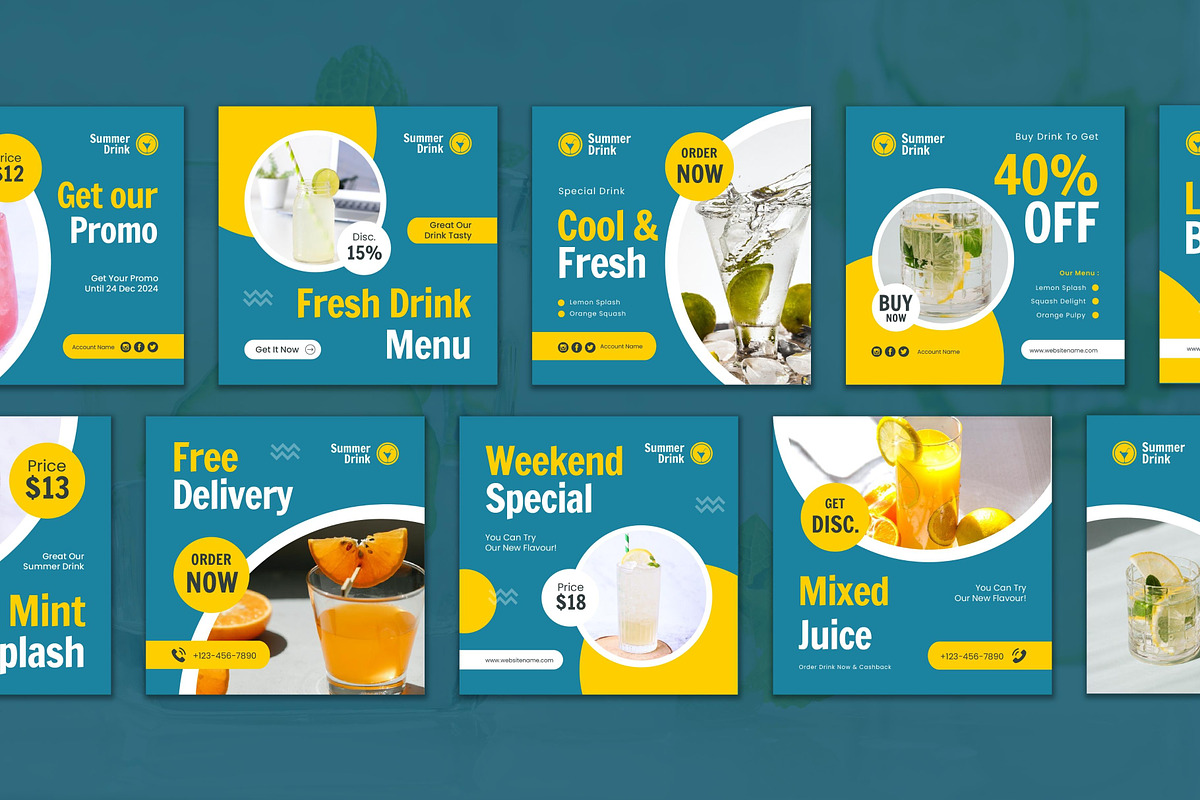 Beverage Instagram Post, a Social Media Template by CavenArt (Photo 5 of 5)