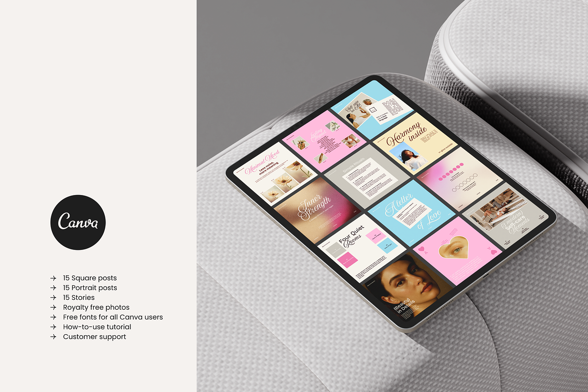 Self-Care Instagram Canva Templates, a Social Media Template by Karisma Studio (Photo 10 of 10)