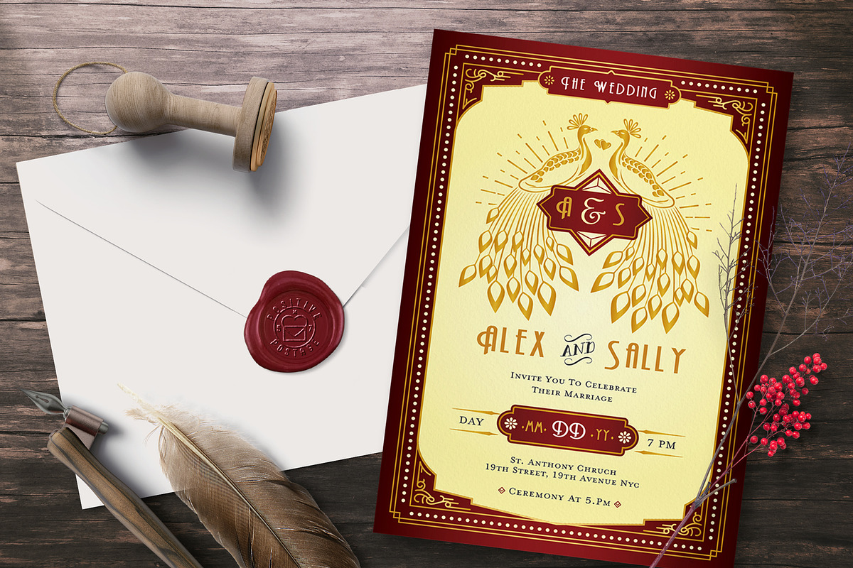 ART DECO WEDDING INVITATION, an Invitation Template by Totem Invitation House (Photo 1 of 4)