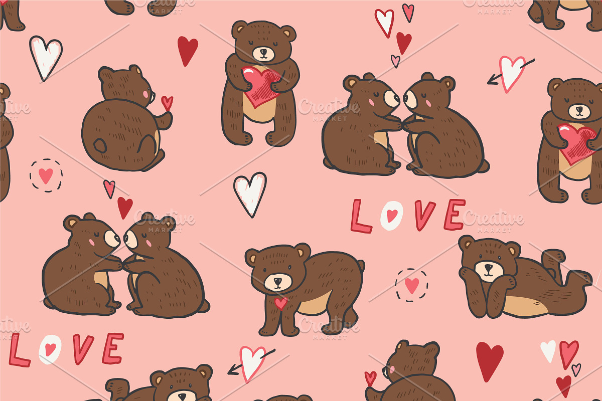 Be mine Teddy Bear Valentine, a Pattern Graphic by GooseFrol (Photo 8 of 9)