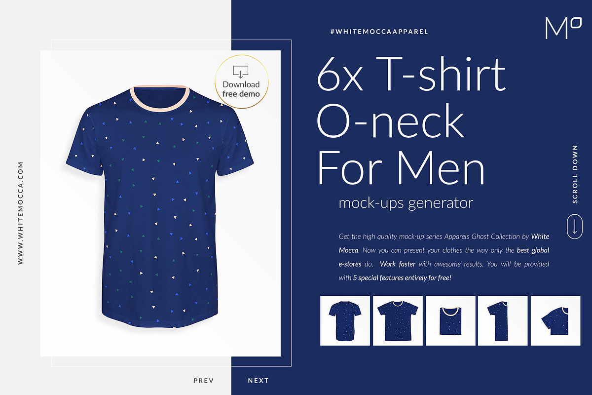 Men T-shirt Ghost Mock-ups FREE DEMO, a Books & Magazine Mockup by Apparel_Mockups (Photo 5 of 23)