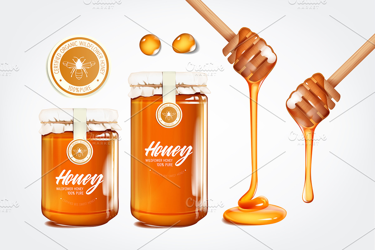Realistic honey set, a Food Illustration by George Rod (Photo 1 of 6)