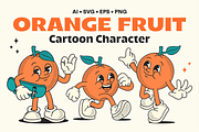 Orange Fruit Cartoon Character, a Food Illustration by ™Creasi (Thumbnail 1 of 7)