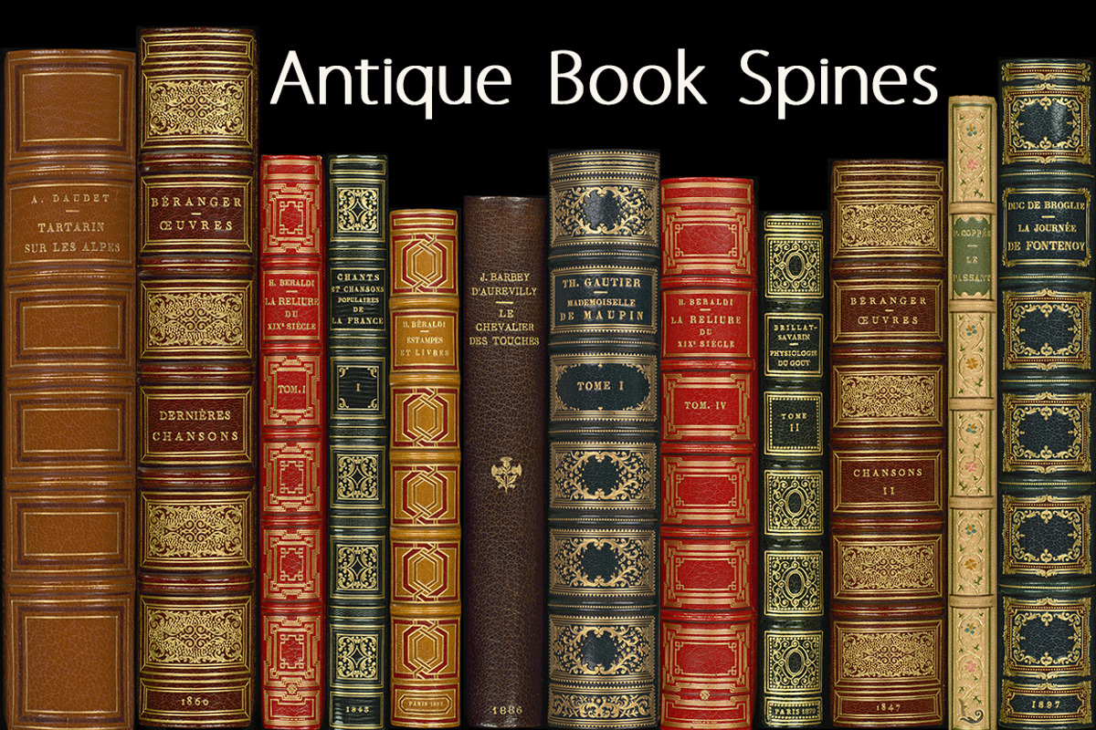Antique Book Spines, a Texture Graphic by Blue Line Design (Photo 1 of 9)