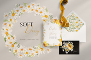 Watercolor flower - Daisy Set, an Illustration by Beigetime (Thumbnail 2 of 10)