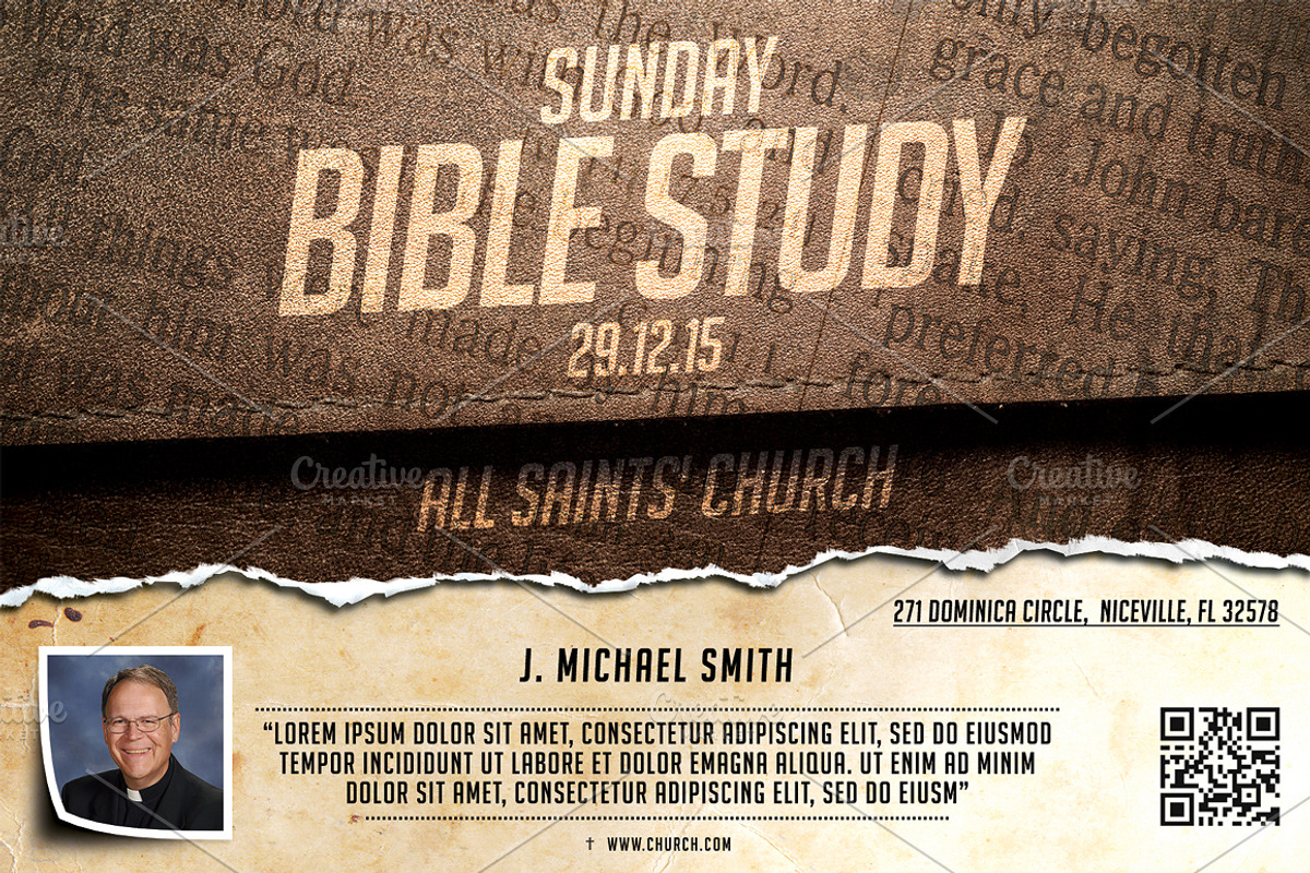 Sunday Bible Study, a Flyer Template by CREATIVE DUDE (Photo 2 of 2)