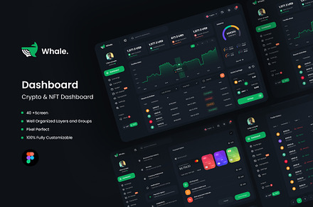 Crypto Whale-Crypto & NFT Dashboard, an UI Kit Template by UIUXMonster