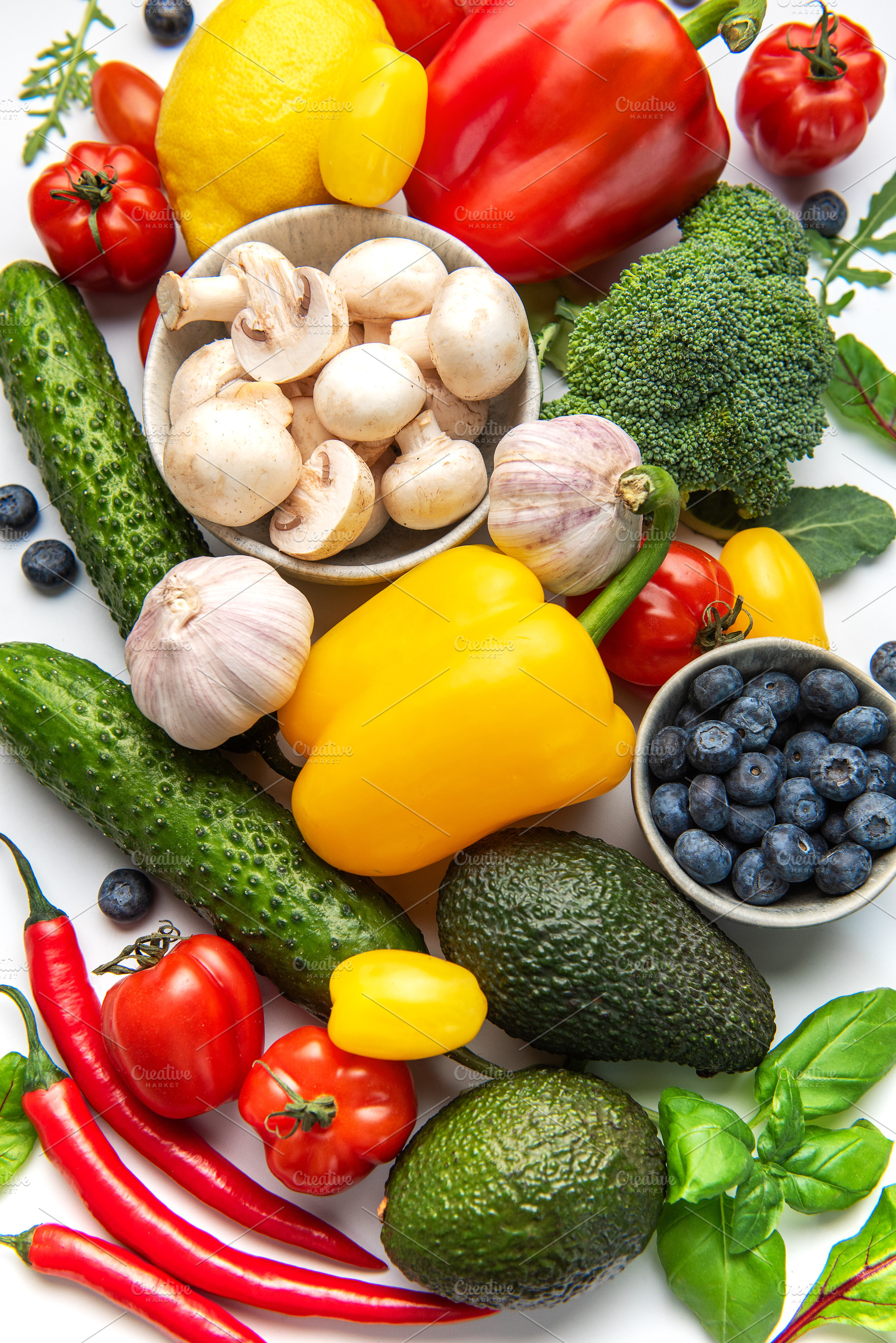 Healthy eating food variety with fresh organic products, a Food & Drink Photo by Olena Rudo