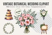 Vintage Botanical Wedding Clipart, an Illustration by Artnoy (Thumbnail 1 of 8)