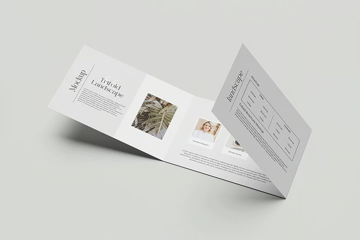 A4 Landscape Trifold Brochure Mockup, an Advertising Mockup by Hubzway (Photo 4 of 7)