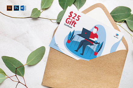 Online Courses Gift Certificate, a Card Template by TemplatesNow!