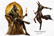 Egyptian God Anubis clipart Set, an Education Illustration by ThatsDesignArt (Thumbnail 7 of 10)