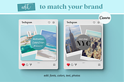 800 Canva Travel Templates, a Social Media Template by Oh So Social Boutique (Thumbnail 5 of 7)