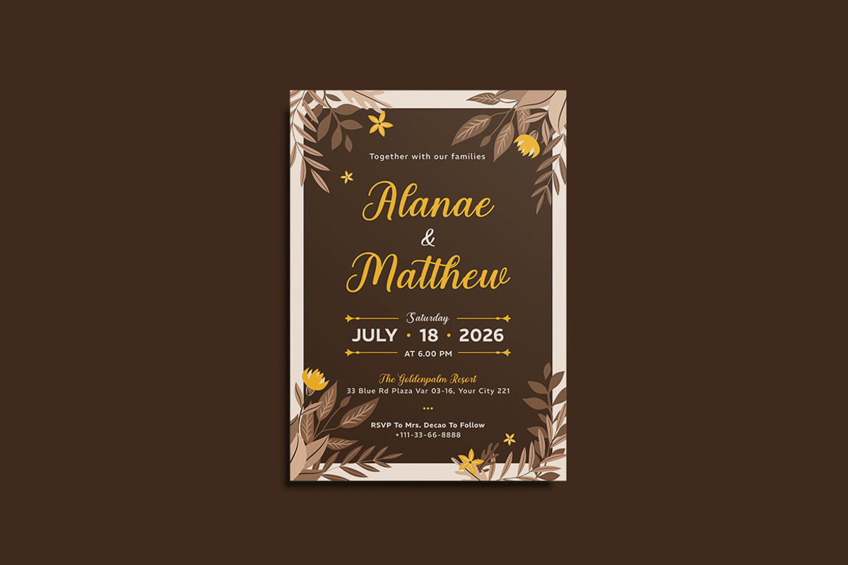 Minos Floral Wedding Invitation, an Invitation Template by iDoodle Studio (Photo 3 of 4)