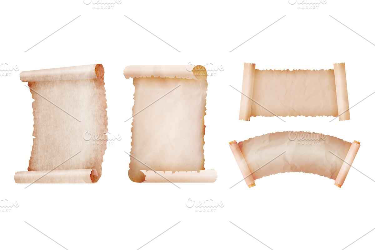 Parchment scroll templates. Ancient, a Texture Illustration by winwin.art