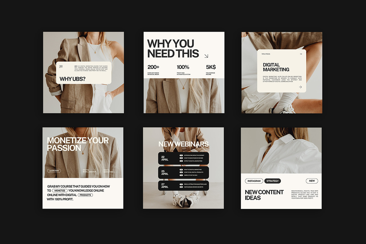 200 Instagram Templates for Coaches, a Social Media Template by Instprofi | Studio Estimo (Photo 4 of 16)