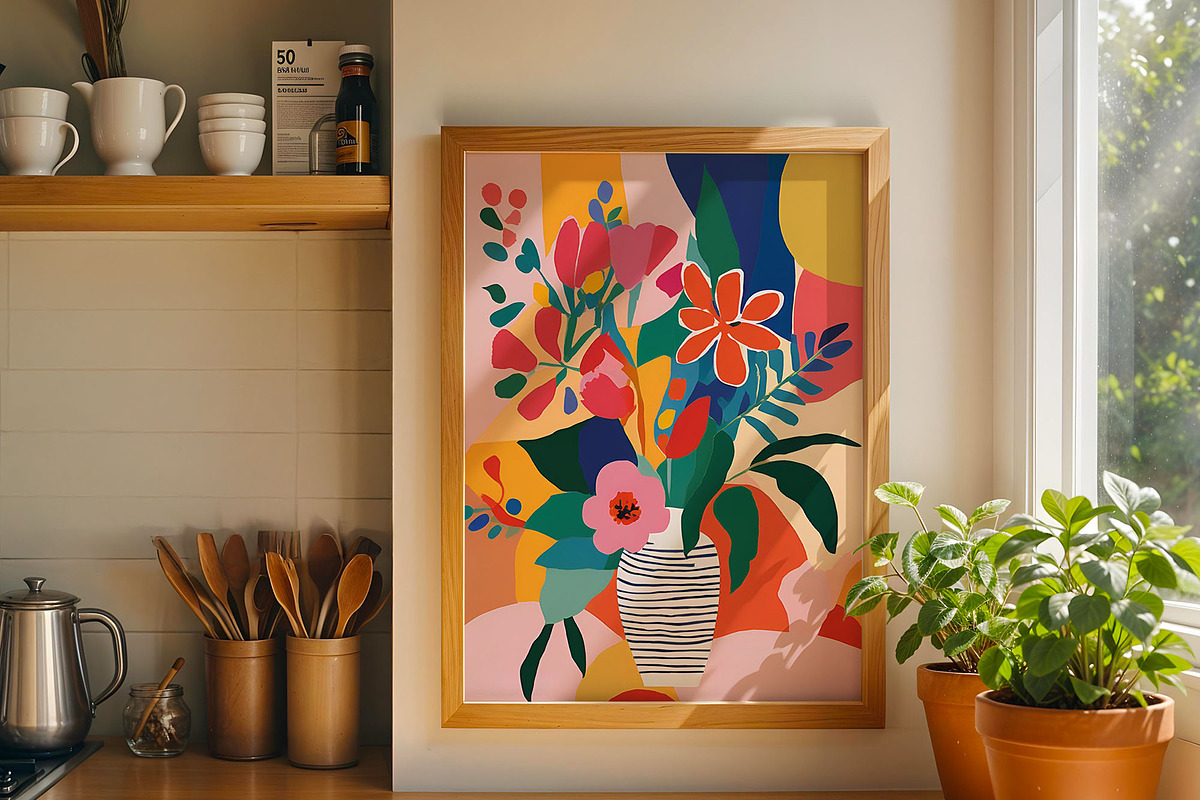 Matisse Inspired Floral Poster, a Decorative Illustration by elfy creative (Photo 1 of 5)