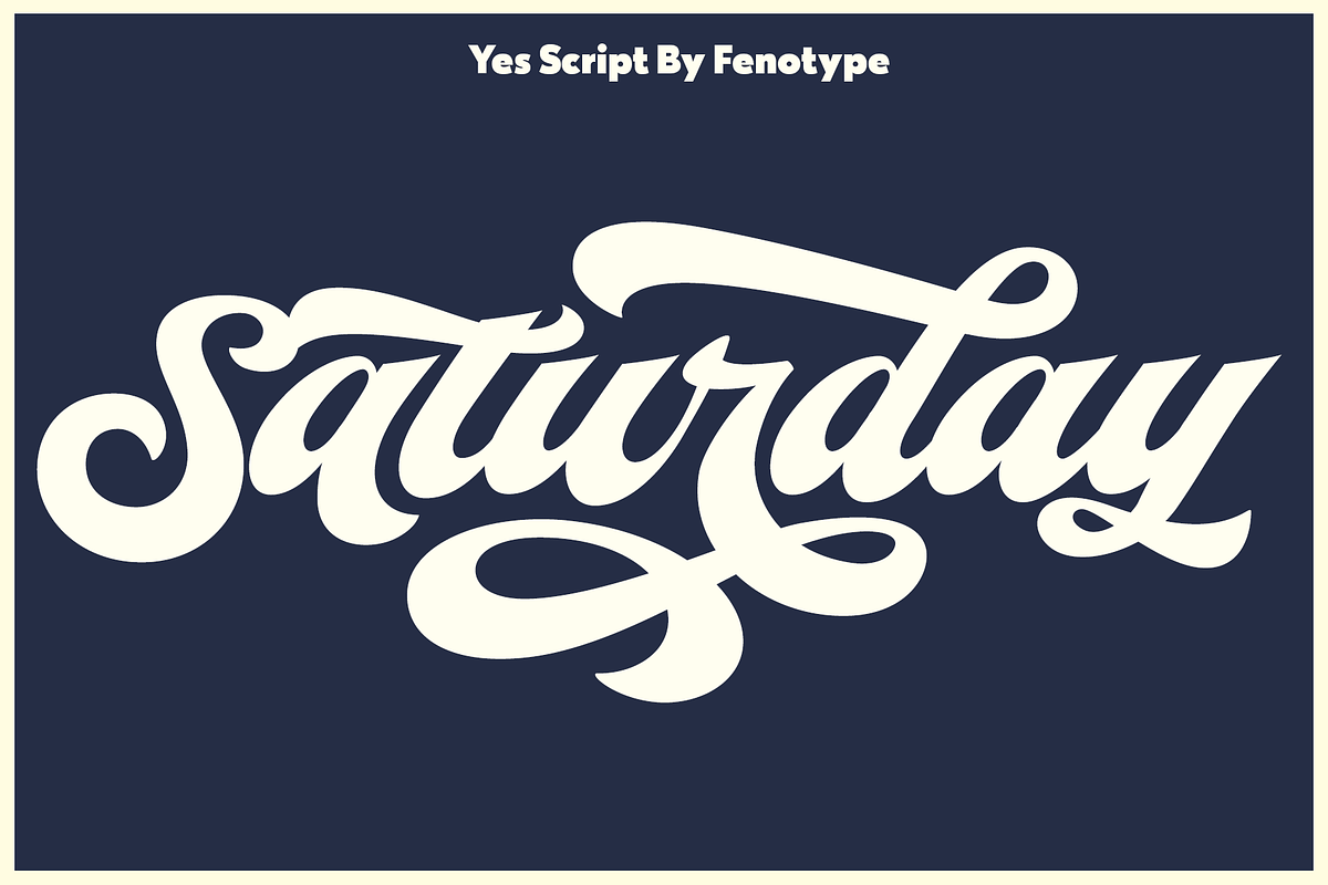 Yes Script - Groovy Retro Script, a Script Font by Fenotype (Photo 12 of 15)