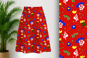 Red Country Calico Floral Seamless, a Pattern Graphic by Sharon Schwalbe (Thumbnail 1 of 4)