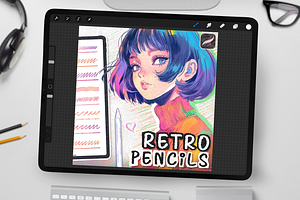 Retro Pencil Brushes for Procreate